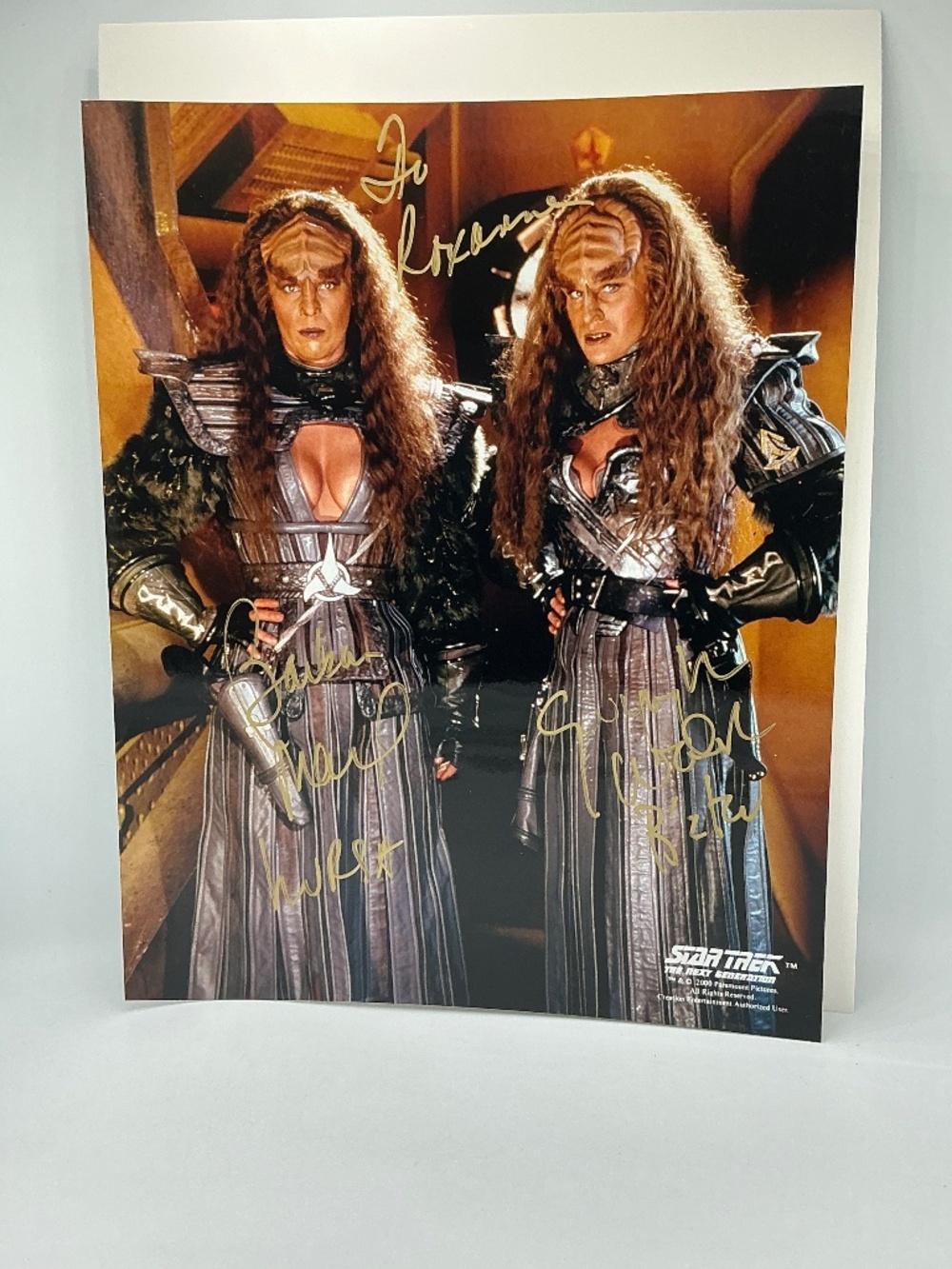Star Trek Generations Autograph Photo Duras Sisters Signed Lursa B'Etor 8x10